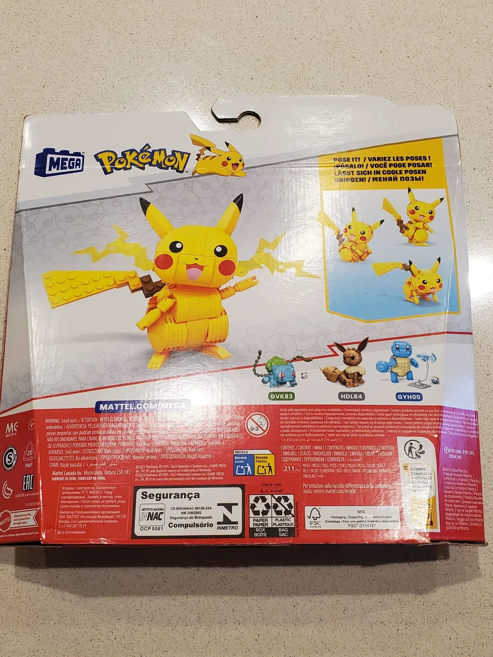 New in box. Mega Pokémon Pikachu Building Set - Yellow